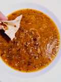 Caldillo de carne seca con tortillas de harina, a mi estilo