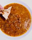 Caldillo de carne seca con tortillas de harina, a mi estilo