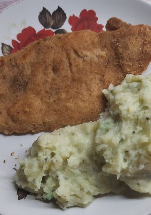 Una foto de Puré con queso Messonier al pesto