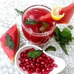 A picture of Watermelon & pomegranate lemonade.