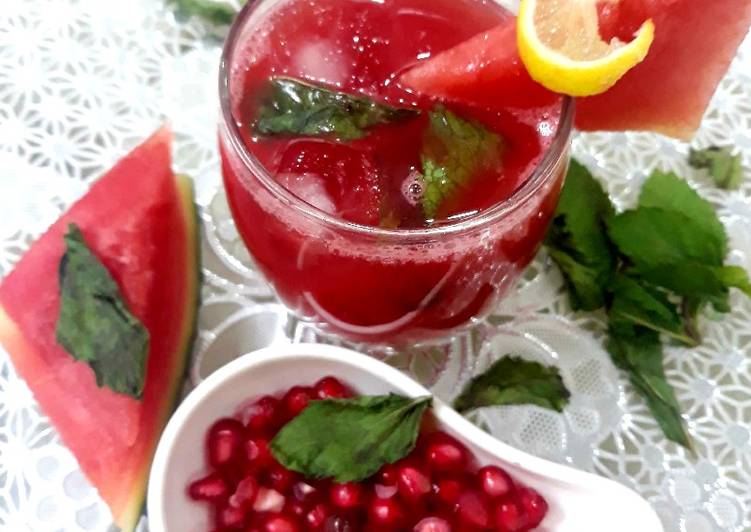 Recipe of Homemade Watermelon &amp; pomegranate lemonade