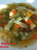 Sopa de Repollo y calabaza en olla de cocción lenta