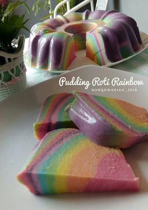 Foto resep Pudding Roti Rainbow