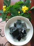 Grass Jelly Dessert with Basil Seeds