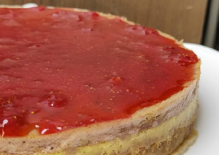 Langkah Mudah untuk Menyiapkan Strawberry Cheese Cake TANPA Cheese Cream Anti Gagal