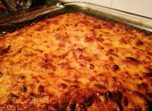 Una foto de Torta de plátano y queso