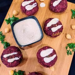 A picture of Roasted Beetroot Falafels.