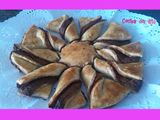 Tarta flor de hojaldre con chocolate