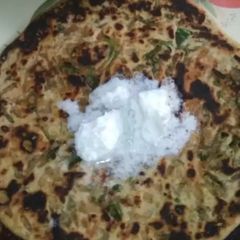 Methi paratha A picture of Methi paratha.