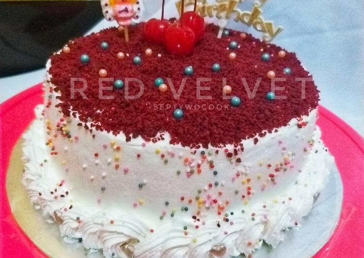 Bagaimana Menyiapkan 002. Red Velvet cake, super lembut 🍰 yang Sempurna