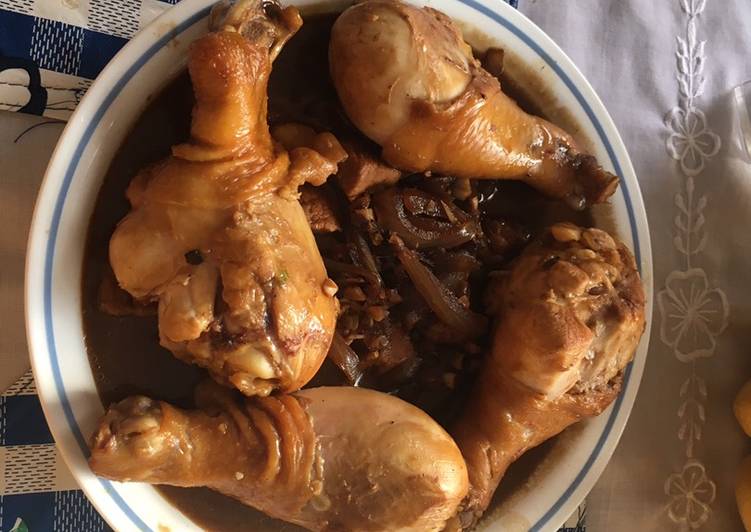 Easiest Way to Make Homemade Chicken and pork Adobo