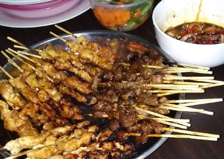 Resep: Sate ayam + kambing bumbu kecap sederhana 🍢 yang Enak! - Resep