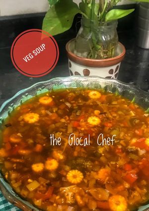 A picture of Veg Soup- One pot soup.