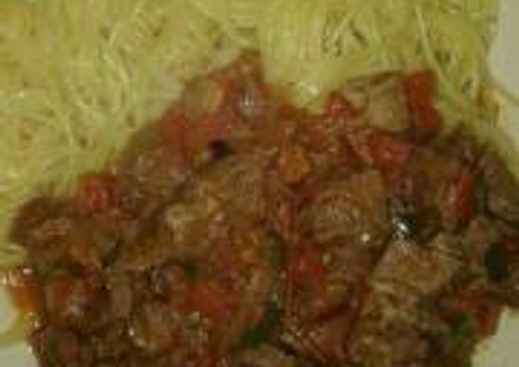 Recipe of Super Quick Homemade Stewed beef with spaghetti