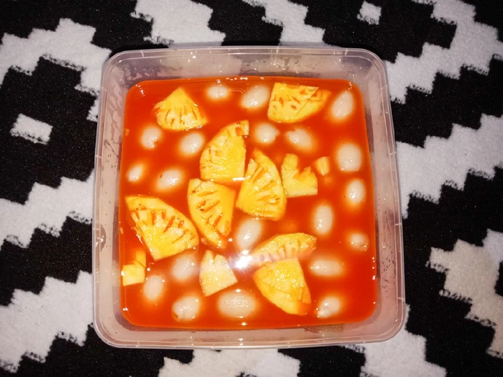 Easy Steps to Make Asinan Rambutan Mix Nanas kuah merah the  Makes Drooling Appealing