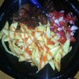 Tomatoe sauce chips with kachumbari