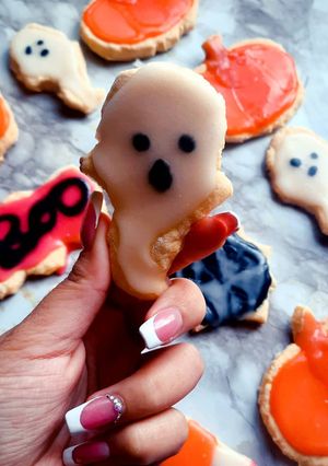 Halloween-i vajas citromos kekszek recept fotója