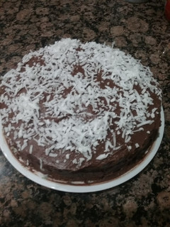 A picture of Chocolate coconut cake.