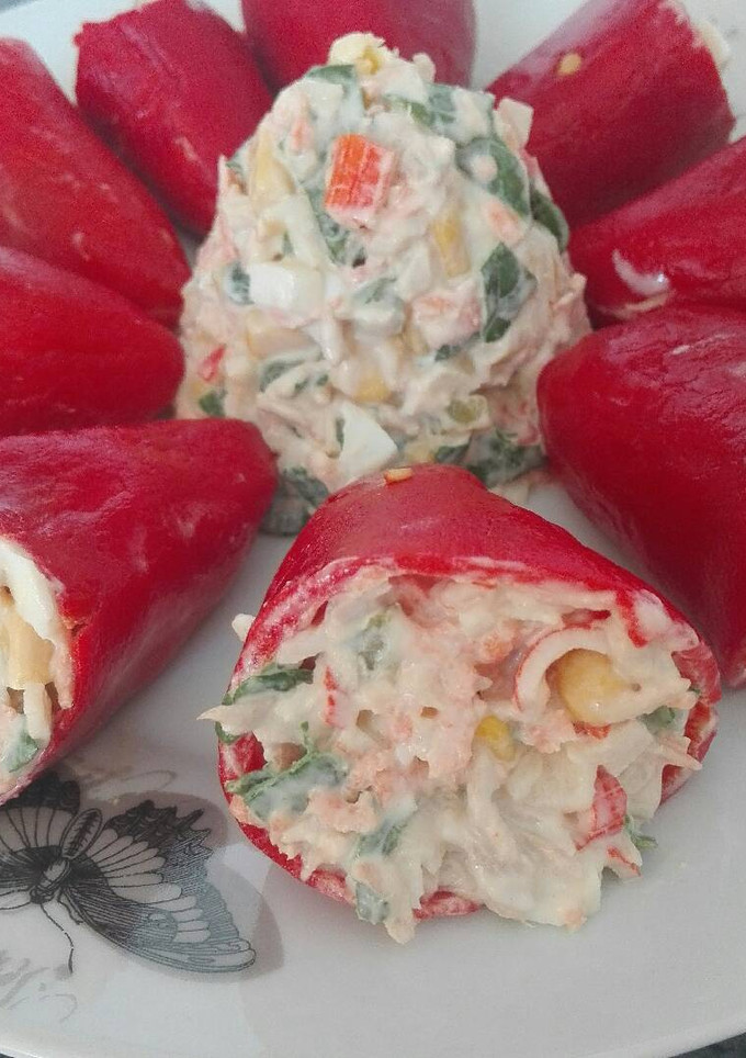Una foto de Pimientos del piquillo rellenos fríos
