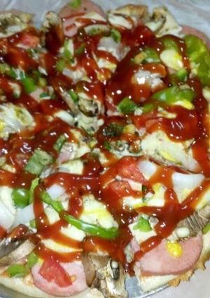 عکسی از دستور پیتزا خونگی تابه ای