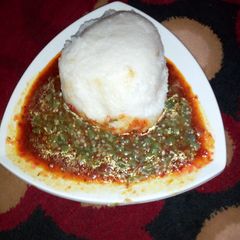 A picture of Tuwon shinkafa stew & guro.