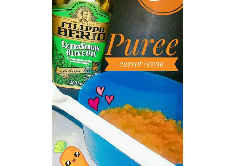 Cara Gampang Membuat Mpasi 6bulan pure wortel+evoo yang Bikin Ngiler