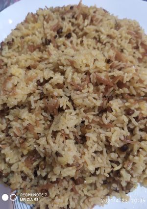 عکسی از دستور کته ماش و رشته پلویی