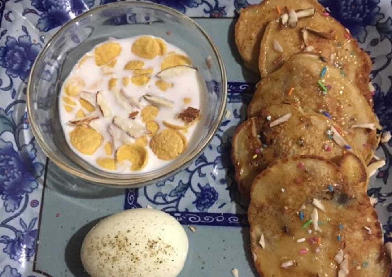 Wheat and banana pancakes
