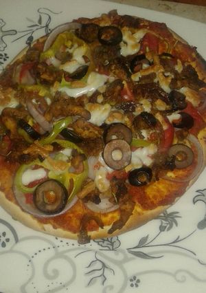 صورة لوصفة بيتزا بشورما فراخ 🍕🍗