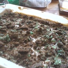 A picture of Peppermint crisp fridge tart.