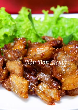 Hình của món Ba Rọi Chiên Mật Mía.