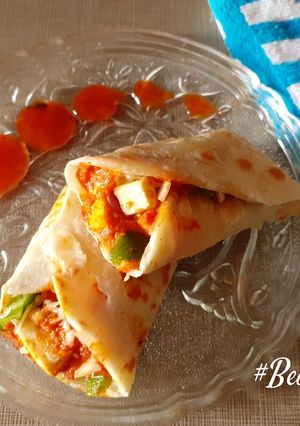 A picture of Paneer Tikka Roll.