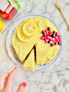 Una foto de Lemon Cake Fitness vegano como el de la abuela
