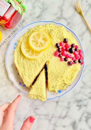 Una foto de Lemon Cake Fitness vegano como el de la abuela