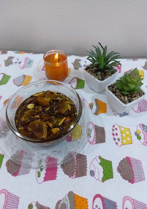 A picture of Raw Mango murabba/ khatti meethi chutney.