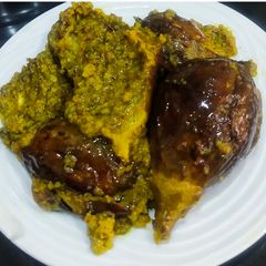 A picture of Stuffed Eggplant With Green Masala.