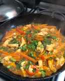Fajitas de pollo con los colores de la Navidad