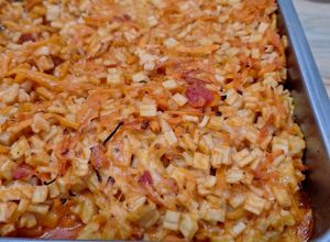 Une photo de Gratin de crozet à la carotte