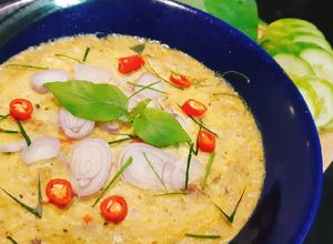 รูปของ ไข่นึ่งหมูสับสมุนไพรน้ำพริกปลาร้าแบบ🇰🇭 #leftover #upcycle no.5