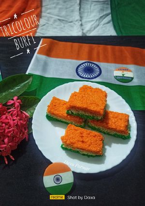 તિરંગા બરફી (Tricolour Barfi Recipe In Gujarati) રેસીપી મુખ્ય ફોટો