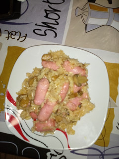 Una foto de Risotto de longaniza de pollo y champiñones en la Cecofry 4D