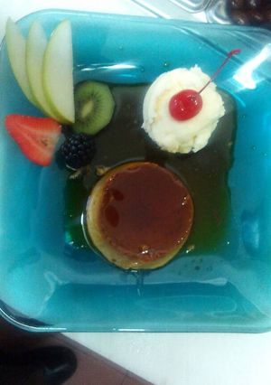 Una foto de Flan
