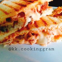 A picture of Bread Pizza Sandwiches with the Twist of Secret Sauce.