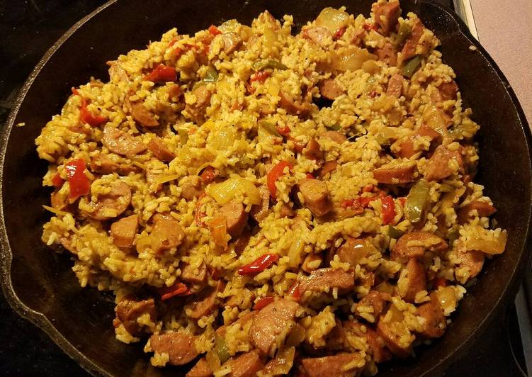 Recipe of Speedy Kielbasa and rice (wv style)