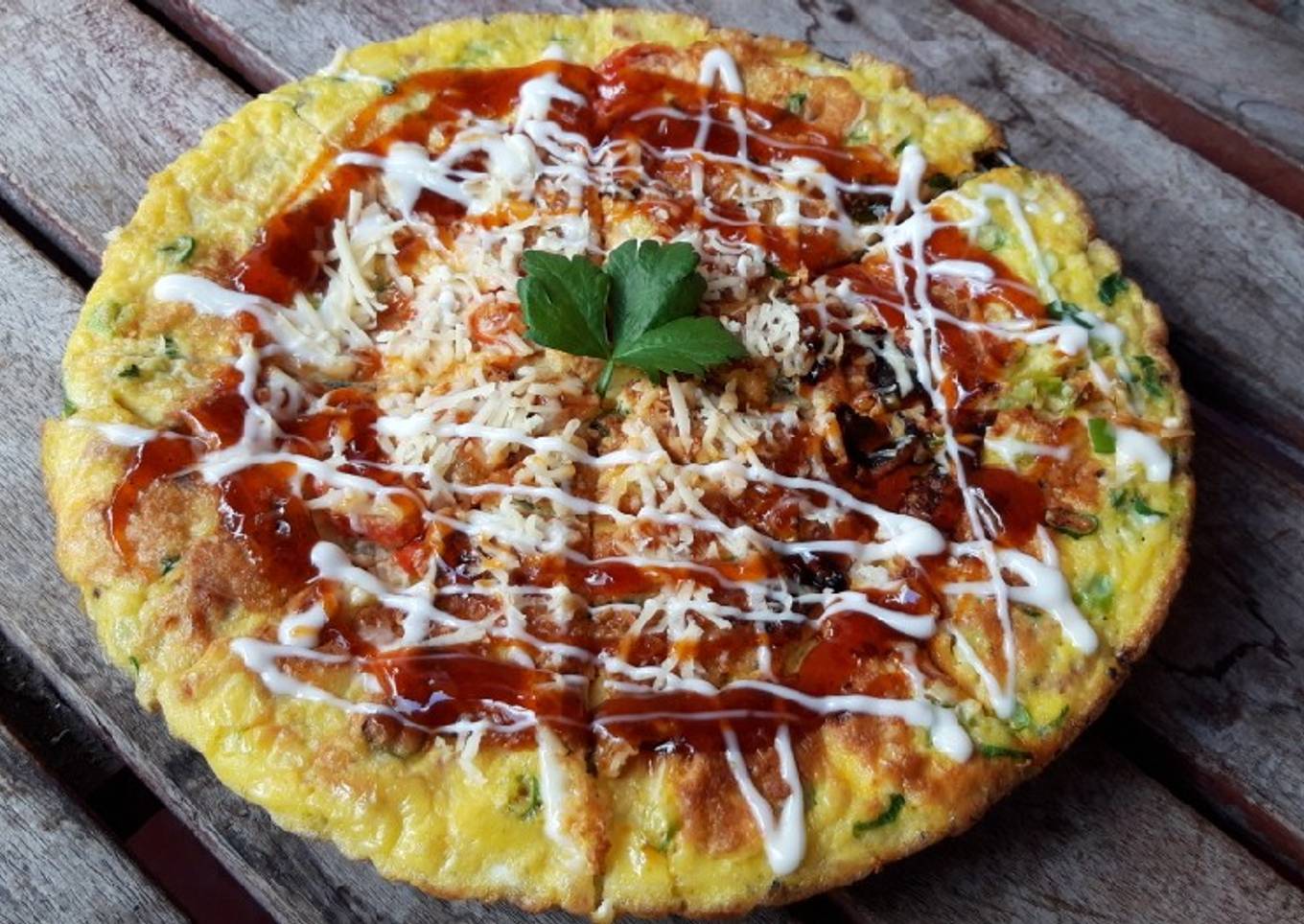 Omelette pizza