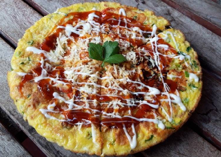 Resep Omelette pizza, Enak