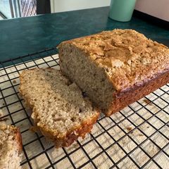 A picture of Banana Bread with Cinnamon Swirl.