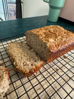 A picture of Banana Bread with Cinnamon Swirl.