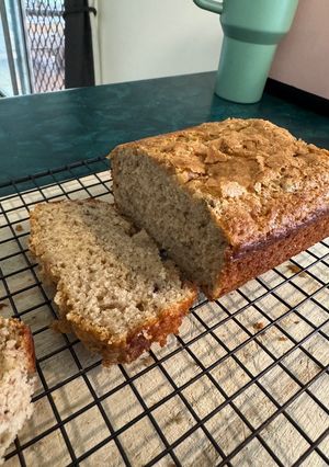 A picture of Banana Bread with Cinnamon Swirl.
