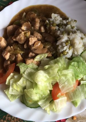 Gombás savanyú sertésragu recept fotója